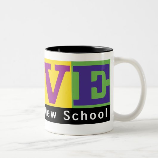 Blacksburg New School Merch Beker Tweekleurige Koffiemok (Rechts)