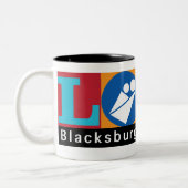 Blacksburg New School Merch Beker Tweekleurige Koffiemok (Links)