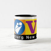 Blacksburg New School Merch Beker Tweekleurige Koffiemok (Center)