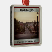Blacksburg, VA.kerstversiering Metalen Ornament (Rechts)