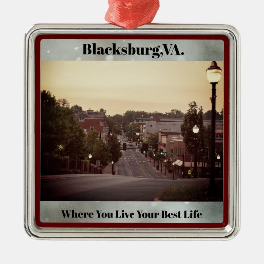 Blacksburg, VA.kerstversiering Metalen Ornament (Voorkant)