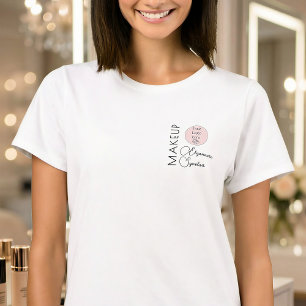 BlackScriptWerknemersnaam Bedrijfslogo Make-up T-shirt