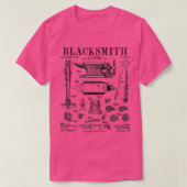 Blacksmith Anvil en tools  patenttekening T-shirt (Design voorkant)