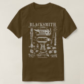 Blacksmith Anvil en tools  patenttekening T-shirt (Design voorkant)