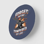 Blacksmith Badge Design Clock Ronde Klok (Hoek)