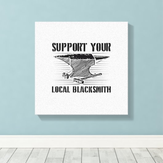 Blacksmith Blacksmithing Forging Craftsman Anvil Canvas Afdruk (Insitu (Houten vloer))