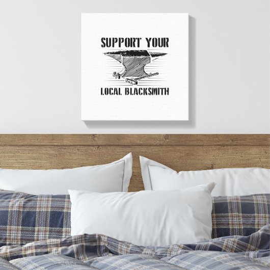 Blacksmith Blacksmithing Forging Craftsman Anvil Canvas Afdruk (Insitu (Slaapkamer))