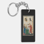 Blacksmith Forging Helmet middeleeuwse kunst Sleutelhanger (Voorkant Links)