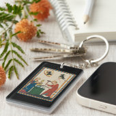 Blacksmith Forging Helmet middeleeuwse kunst Sleutelhanger (Voorkant Rechts)