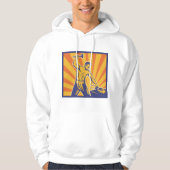 Blacksmith Hammering Retro Strongman Labor Hoodie (Voorkant)