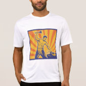 Blacksmith Hammering Retro Strongman Labor T-shirt (Voorkant)