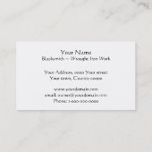 Blacksmith in een forge visitekaartje (Achterkant)