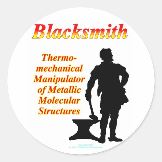 Blacksmith Ronde Sticker (Voorkant)