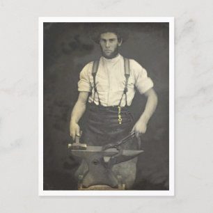 Blacksmith Smeden een Hoefijzer Foto Briefkaart
