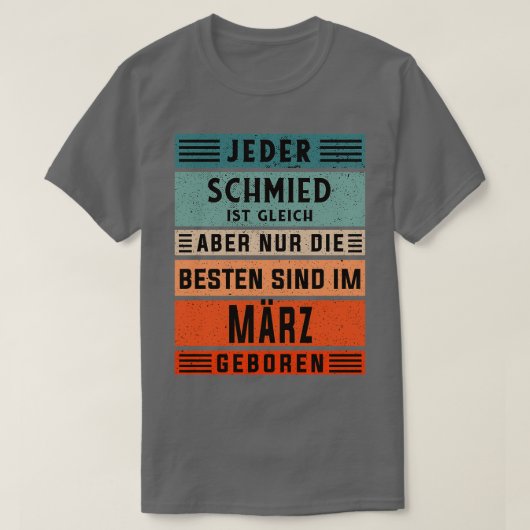 Blacksmith verjaardag Maart geboren ambachtsman sm T-shirt (Design voorkant)
