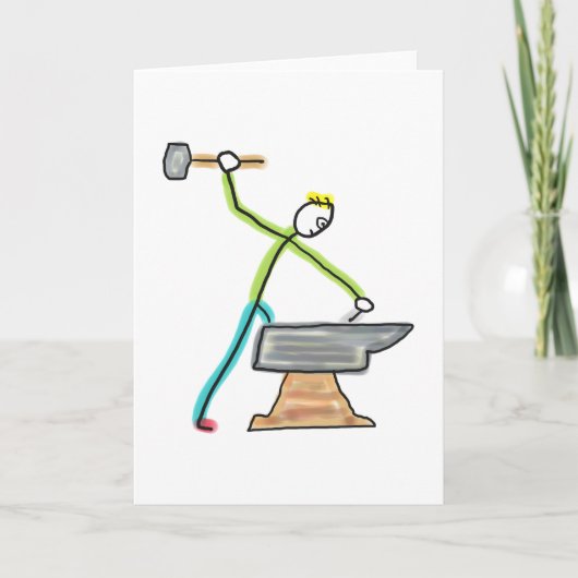 Blacksmithing Stickman Kaart (Voorkant)