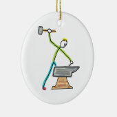 Blacksmithing Stickman Keramisch Ornament (Rechts)