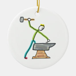 Blacksmithing Stickman Keramisch Ornament