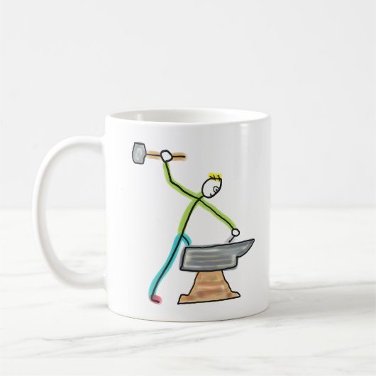 Blacksmithing Stickman Koffiemok (Links)