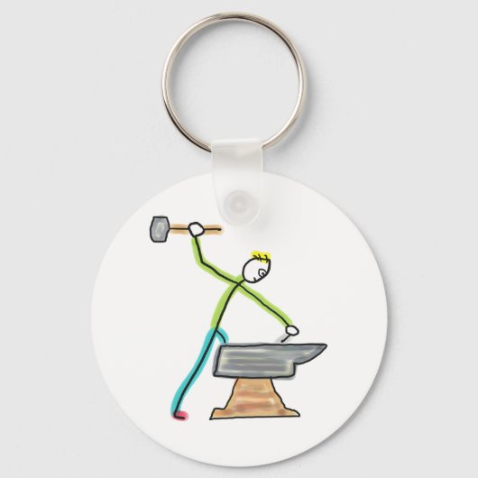Blacksmithing Stickman Sleutelhanger (Voorkant)