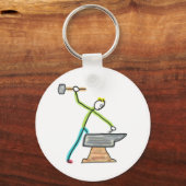 Blacksmithing Stickman Sleutelhanger (Achterkant)
