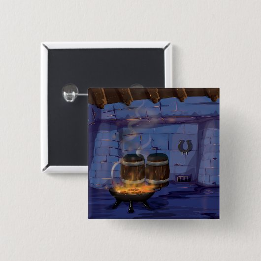 Blacksmiths Forge Vierkante Button 5,1 Cm (Voorkant /achterkant)