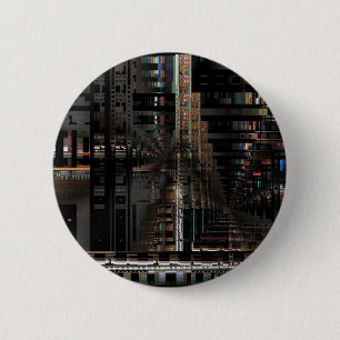 BlackTechnology Circuit Board Electronic Computer. Ronde Button 5,7 Cm