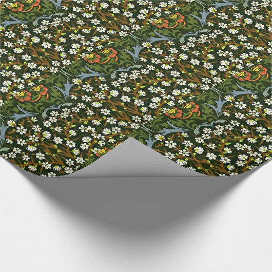 Blackthorn, beroemd patroon van William Morris Cadeaupapier (Hoek)