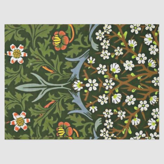 Blackthorn, beroemd William Morris-patroon, Tissuepapier (Voorkant)