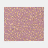 Blackthorn vertakt rood goud fleece deken (Voorkant (Horizontaal))