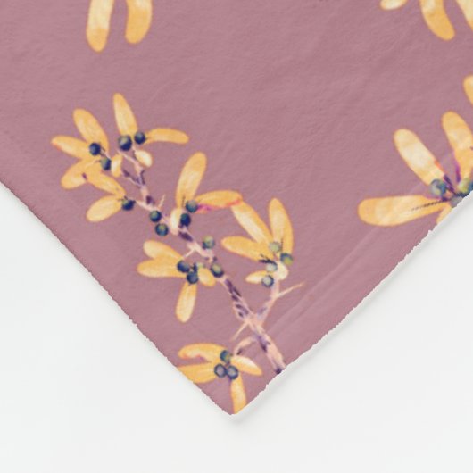 Blackthorn vertakt rood goud fleece deken (Hoek)