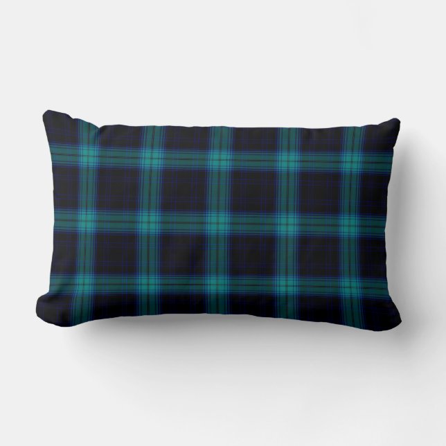 BlackWatch Black Blauwgroen Blue Green Tartan Pset Kussen (Voorkant)
