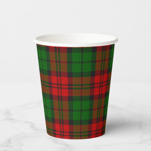 Blackwatch Campbell Tartan Rood Groen Plaid Papieren Bekers (Achterkant)