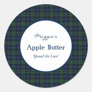 Blackwatch Tartan Plaid Jam Jar Etiketten