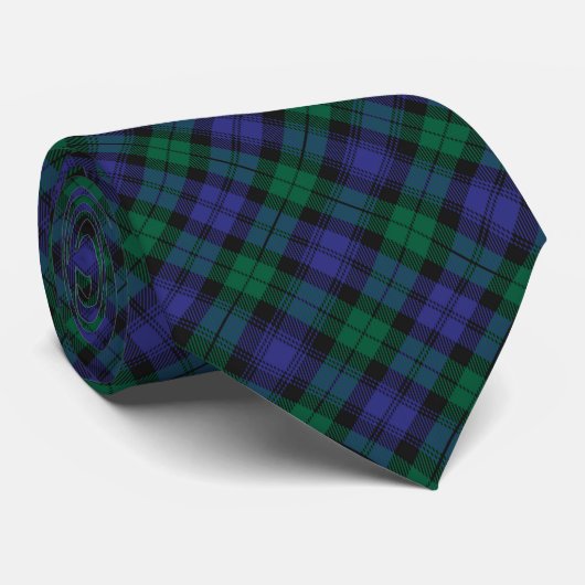 Blackwatch Tartan Royal Scottish Argyle Pset  Stropdas (Opgerold)