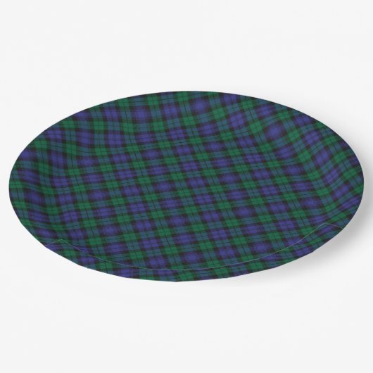 Blackwatch Tartan Royal Scottish Pset Pattern Papieren Bordje (Gekanteld)