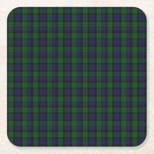Blackwatch Tartan Vierkante Kartonnen Onderzetter