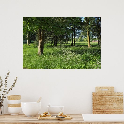 Blackweir Bossen, Bute Park, Cardiff Wales Poster (Keuken)