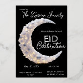  Blackwhite elegant Crescent Eid Party Invitation  (Recto)