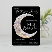 Blackwhite elegant Crescent Eid Party Invitation (Debout devant)
