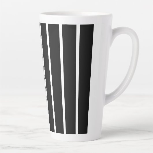 BlackWhite Lines Large Latte Mok (Rechts)