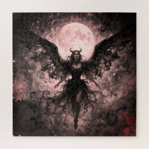 Blackwing Moon - AI Fantasie Digitale Kunstprint Legpuzzel