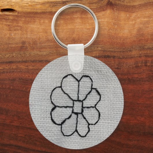 Blackwork embroidery keychain (Voorkant)