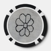 Blackwork embroidery poker chip (Achterkant)