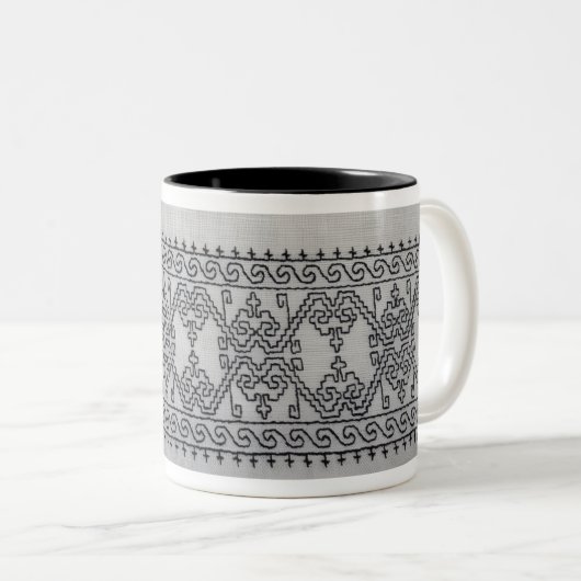 Blackwork embroidery two tone mug (Devant droit)