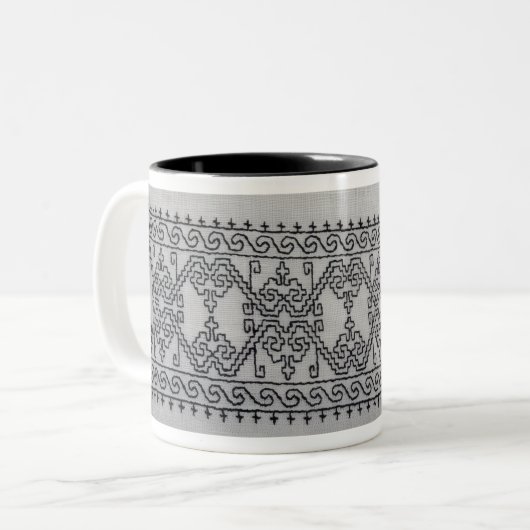 Blackwork embroidery two tone mug (Devant gauche)