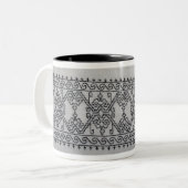 Blackwork embroidery two tone mug tweekleurige koffiemok (Voorkant links)