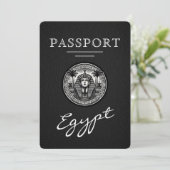 Blacl Egypt Passport Wedding Save the Date (Staand voorkant)