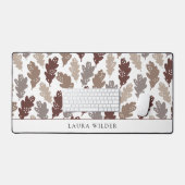 Blad botanisch patroon pruim taupe bureaumat (Keyboard & Muis)