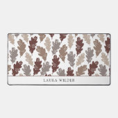 Blad botanisch patroon pruim taupe bureaumat (Voorkant)